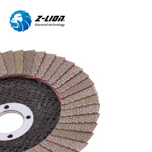 Z-LION Fiberglass Backing Diamond flap disc untuk pengamplasan kaca