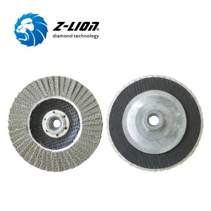 Z-LION Fiberglass Backing Diamond Flapping Disc na May M14 o 5/8-11 Thread para sa Concrete Polisher Edge Work