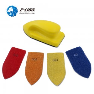 Z-LION PU back hand sanding block hook at loop backing holder diamond polishing pad