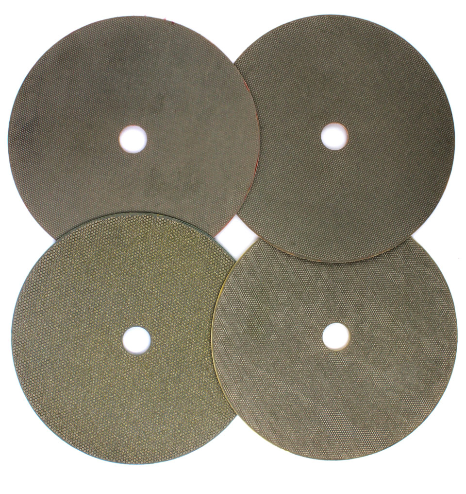 2-Discos de lixa diamantados galvanizados para costura de bordas de vidro