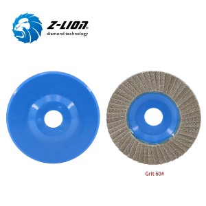 Z-LION Support en plastique Disque à lamelles diamantées Disques à lamelles de meulage en verre