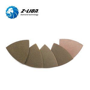 Almohadillas de pulido triangulares de diamantes triangulares z-lion para piedra y construcción