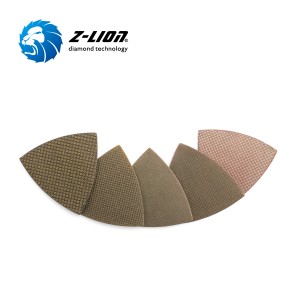 Z-LION Electroplated Triangular Diamond Polishing Pads para sa Bato at Konstruksyon