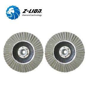 Z-LION ไฟเบอร์กลาส Backing Diamond Flapping Disc พร้อม M14 หรือ 5/8-11 สำหรับงานขอบขัดคอนกรีต