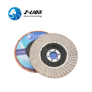 Z-LION Fiberglass Backing Diamond Flap Disc Batu Keramik Ubin Roda Deburring