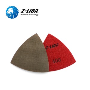 Z-LION Electroplated Triangular Diamond Polishing Pads para sa Bato at Konstruksyon