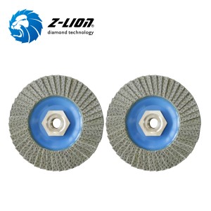 Z-LION Plastik Backing Diamond Flap Disc Grinding Wheels Dengan Flange M14 atau 5/8-11