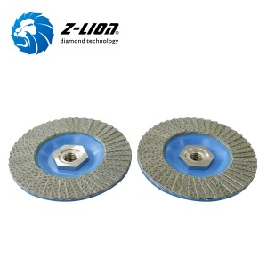 Z-LION Plastik Backing Diamond Flap Disc Grinding Wheels Dengan Flange M14 atau 5/8-11