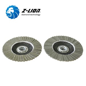 Z-LION Fiberglass Backing Diamond Flapping Disc na May M14 o 5/8-11 Thread para sa Concrete Polisher Edge Work