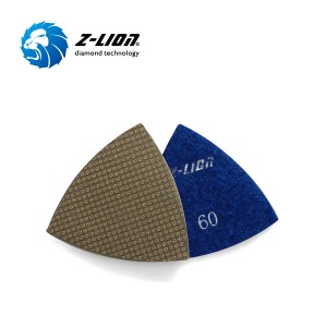 Z-LION Electroplated Triangular Diamond Polishing Pads para sa Bato at Konstruksyon