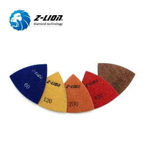 Z-LION Electroplated Triangular Diamond Polishing Pads for Stone & Construction