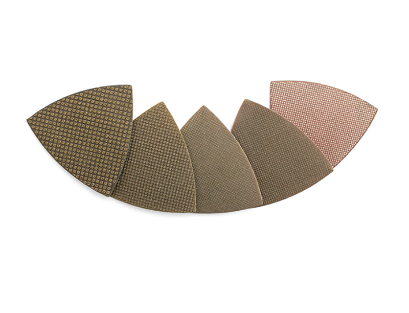 Almofadas de polimento de diamante triangular galvanizadas para lixar e polir cantos e bordas