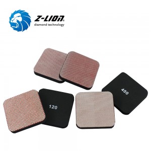 Z-LION Flexible Square Diamond Hand Pads for Ceramic with Soft Foam Backing