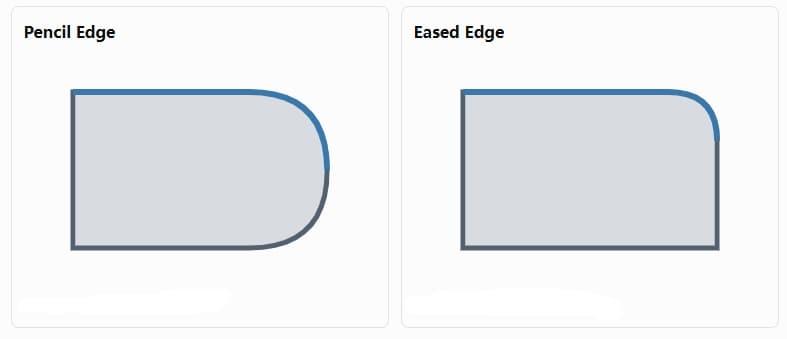 Pencil edge vs eased edge