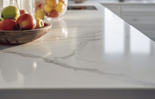 Polished quartz countertops