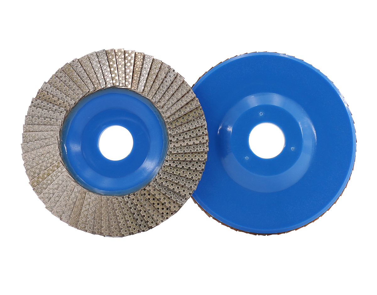Semirigid electroplated brilyante flap disc
