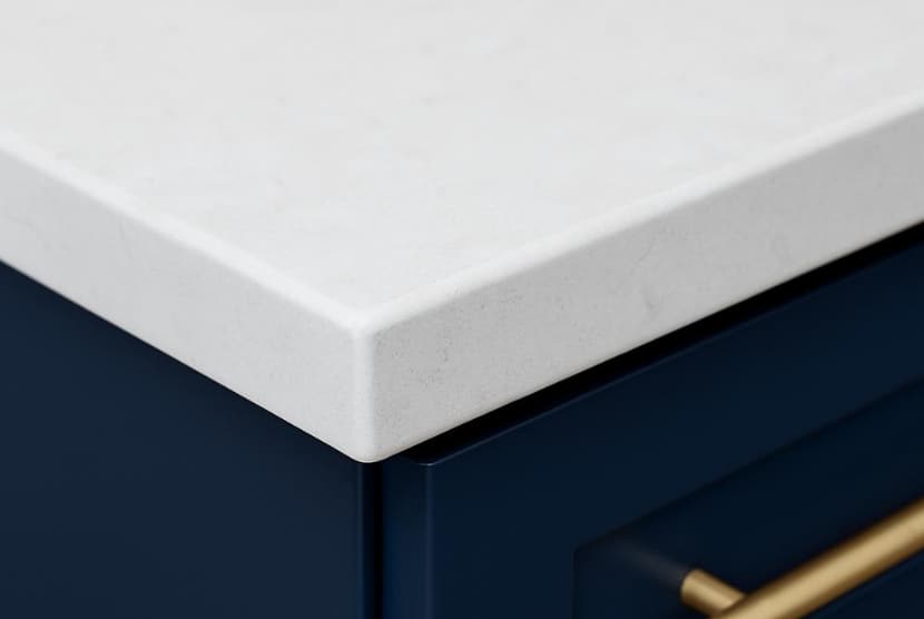 The white eased edge countertop