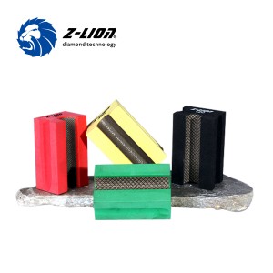 Almofadas de polimento manuais de diamante full bullnose Z-LION V20 para pedra e construção