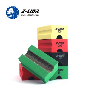 Z-LION V20 Full Bullnose Diamond Hand Polishing Pads untuk Batu & Pembinaan
