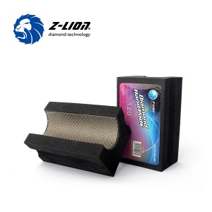 Z-LION V30 electroplated diamond hand pads for polishing 30mm full bullnose V profiled edges