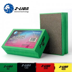 Z-LION Foam backing diamond hand polishing pads for cleaning and polishing ceramicware by hand