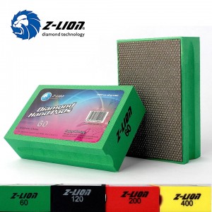 Z-LION Foam backing diamond hand polishing pad untuk membersih dan menggilap perkakas seramik dengan tangan