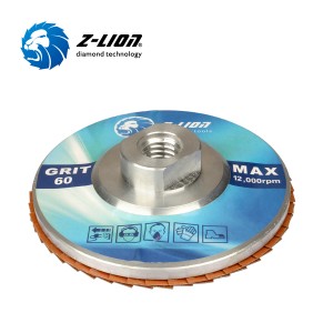 Z-LION Aluminum base diamond flap wheels Diamond flap sanding discs