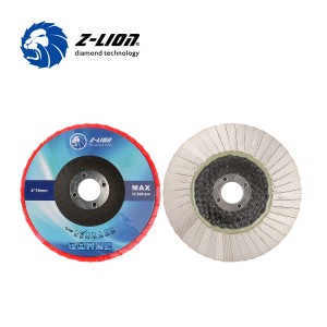 Z-LION ไฟเบอร์กลาส Backing Diamond Abrasive Flapper Wheel แก้ว Seaming Flap Discs