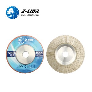 Z-LION Aluminum Backing Diamond Flap Discs Glass Edge Sanding Flap Wheels