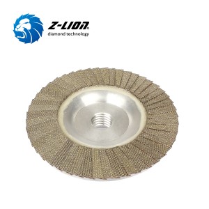 Z-LION Aluminum Backing Diamond Flap Cup Wheels Angle Grinder Diamond Flap Disc for Glass Sanding