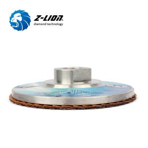 Z-LION Aluminium Backing Diamond Flap Cup Wheels Angle Grinder Diamond Flap Disc untuk Pengamplasan Kaca